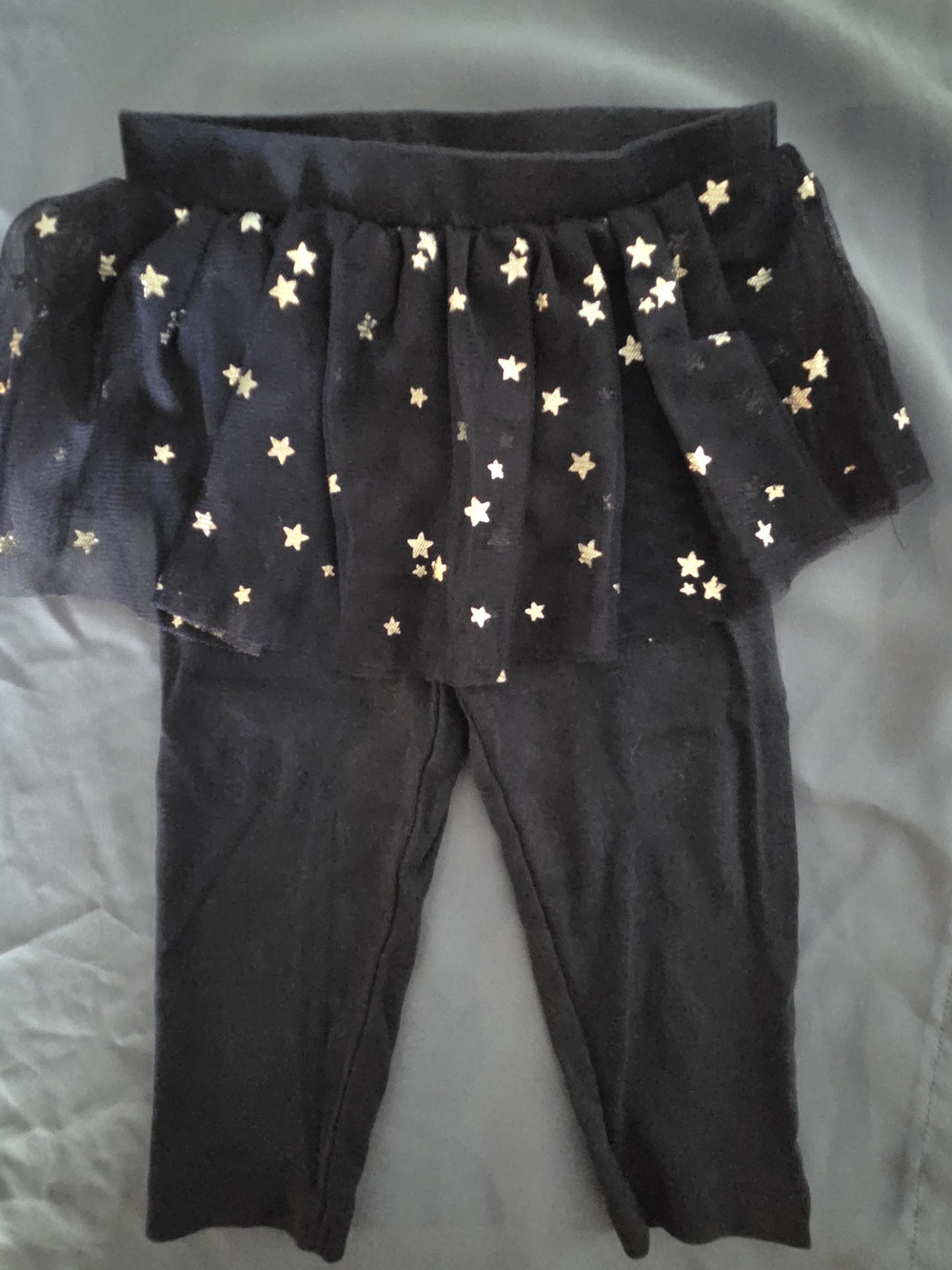 Carter's Black Leggings with Gold Star Tulle Skirt Size 12m